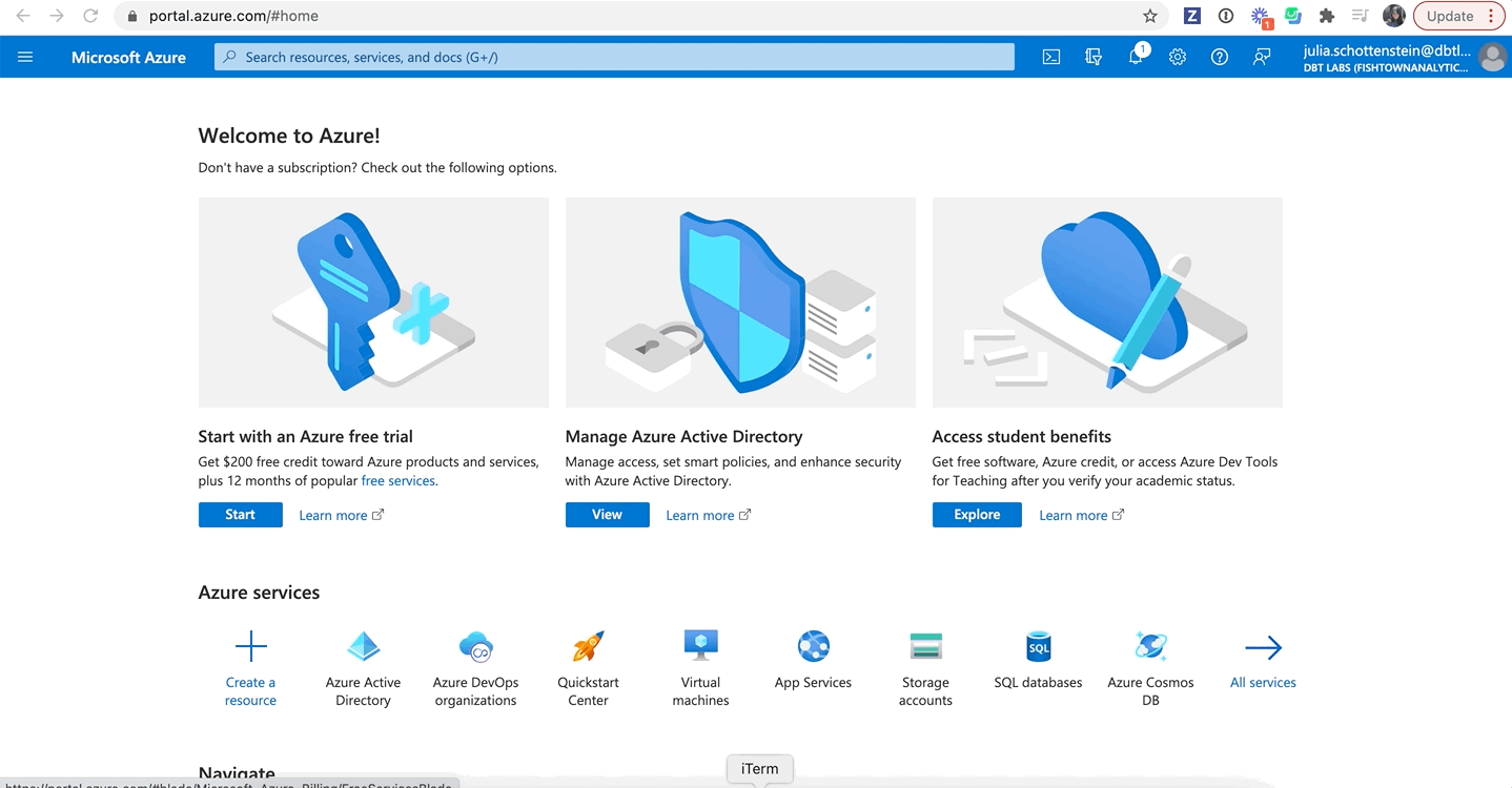 Navigating to the Entra ID app registrations